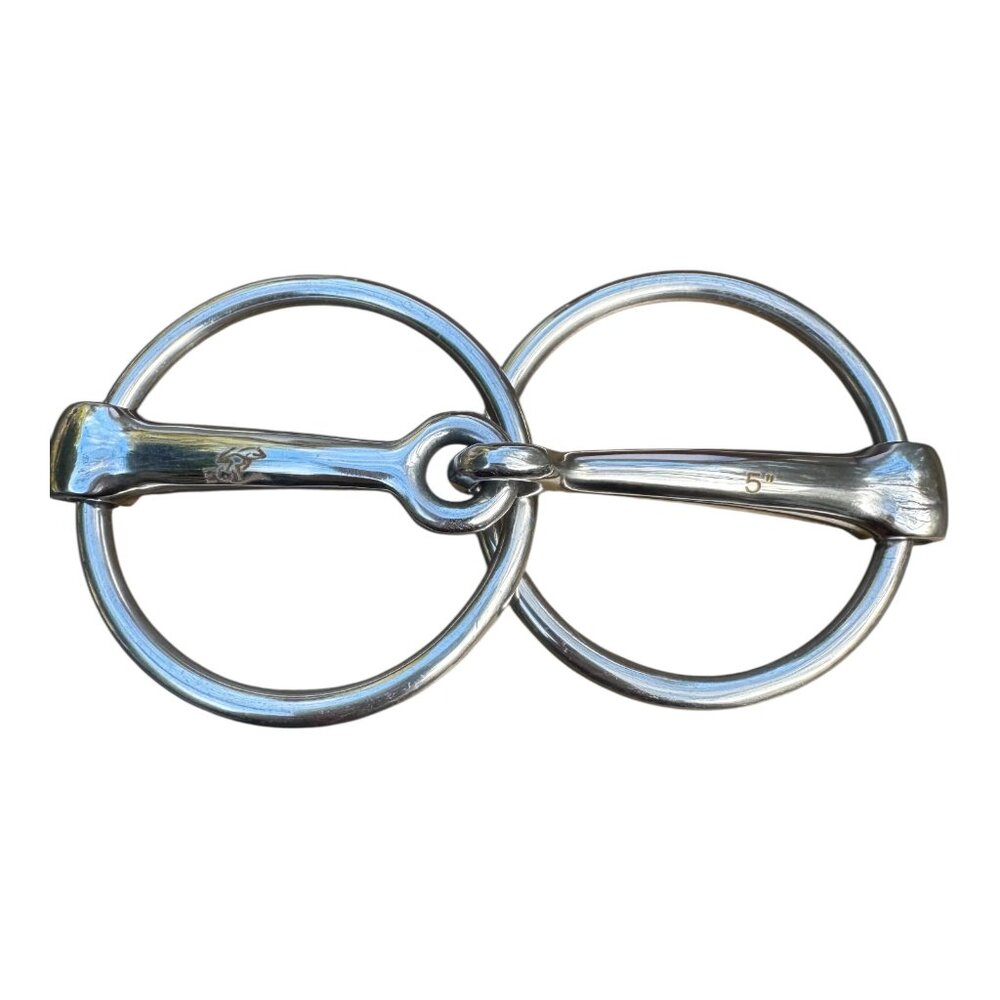 EQI Loose Ring Steel Snaffle Bit With Single Joint Mouth 5" For Equestrian Use